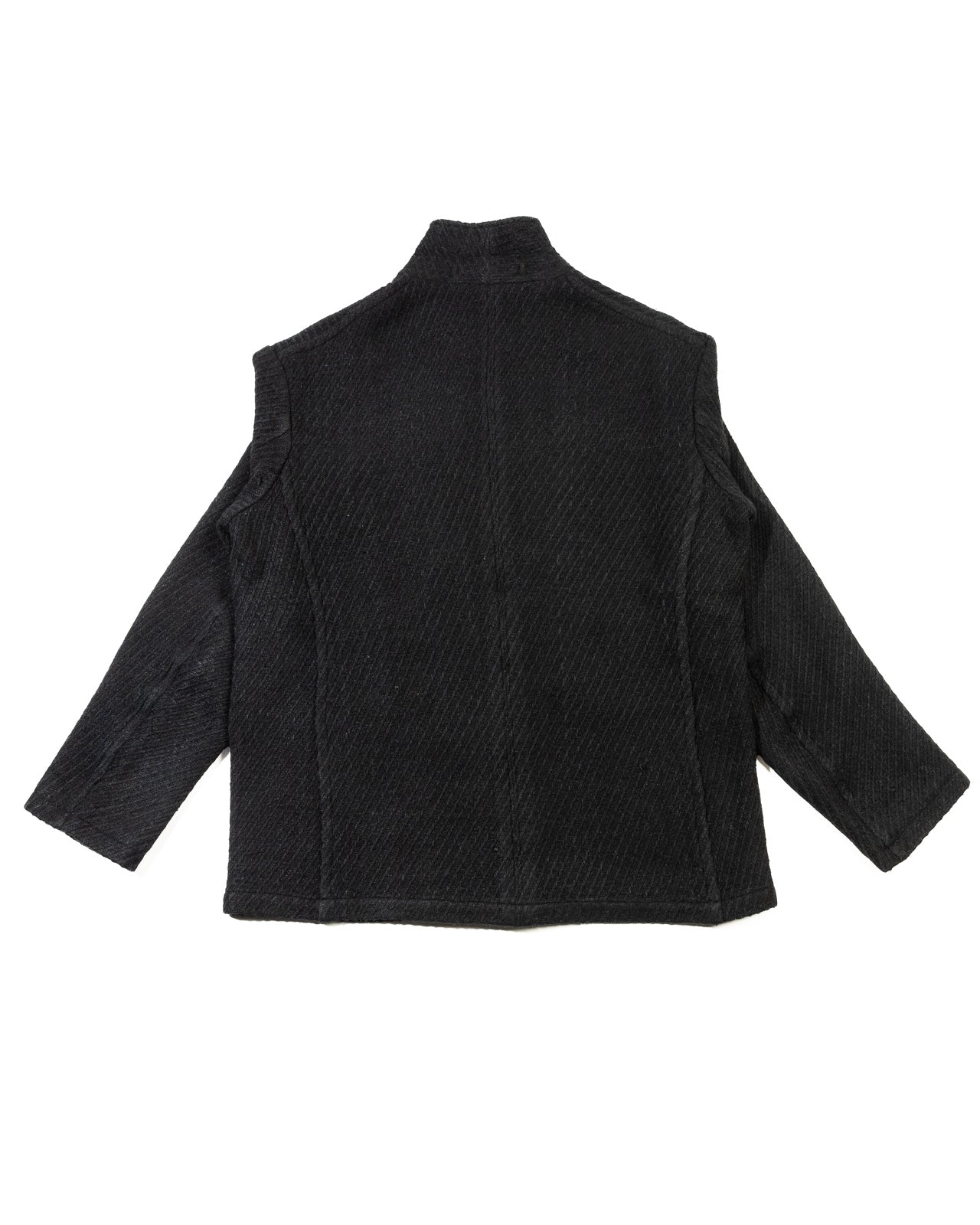 MotivMfg DB Shawl Collar Sack Jacket - Black Tussah Silk Tweed