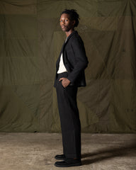 MotivMfg DB Shawl Collar Sack Jacket - Black Tussah Silk Tweed - Standard & Strange