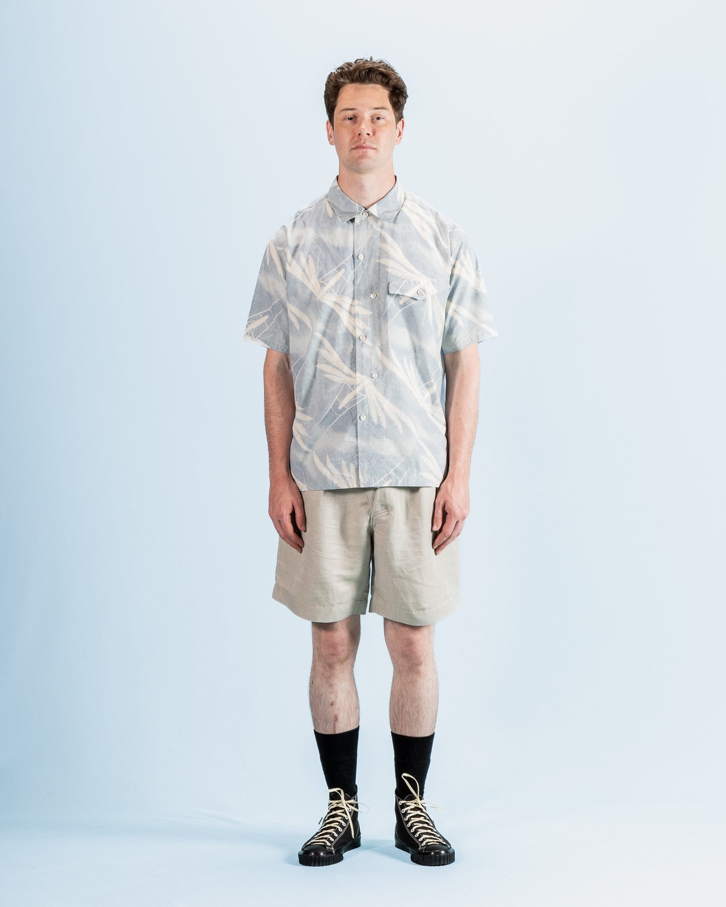 Dala Shirt - Moth Print Cotton Silk Broadcloth