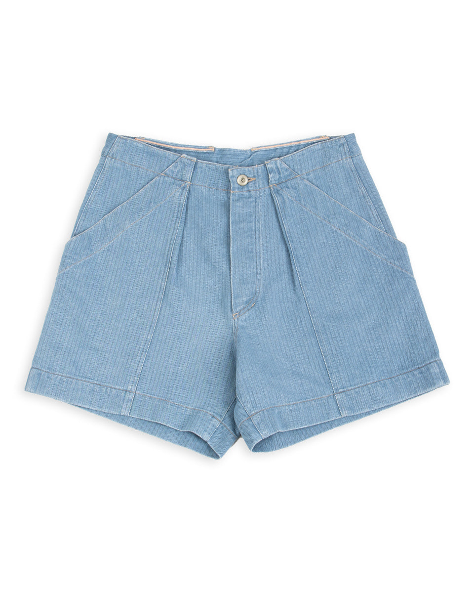 Denim Shorts - Light Indigo Herringbone Denim – Standard & Strange