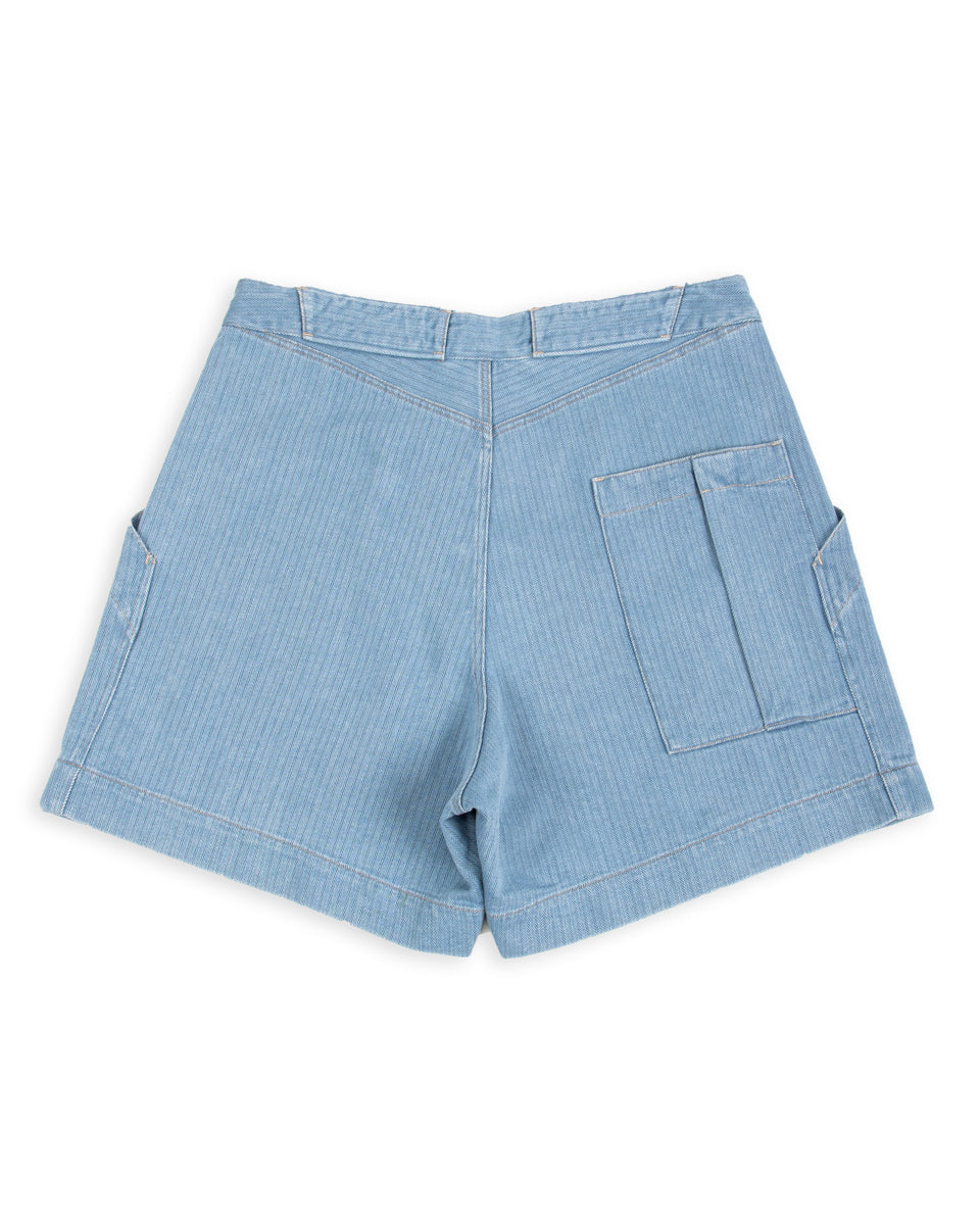 パンツ sooty herringbone I denim shorts Denim Shorts - Light Indigo Herringbone Denim – Standard & Strange