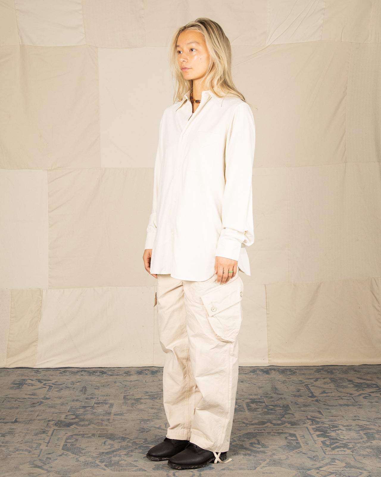 MotivMfg Draughtsman Shirt  - Eggshell Tussah Silk - Standard & Strange