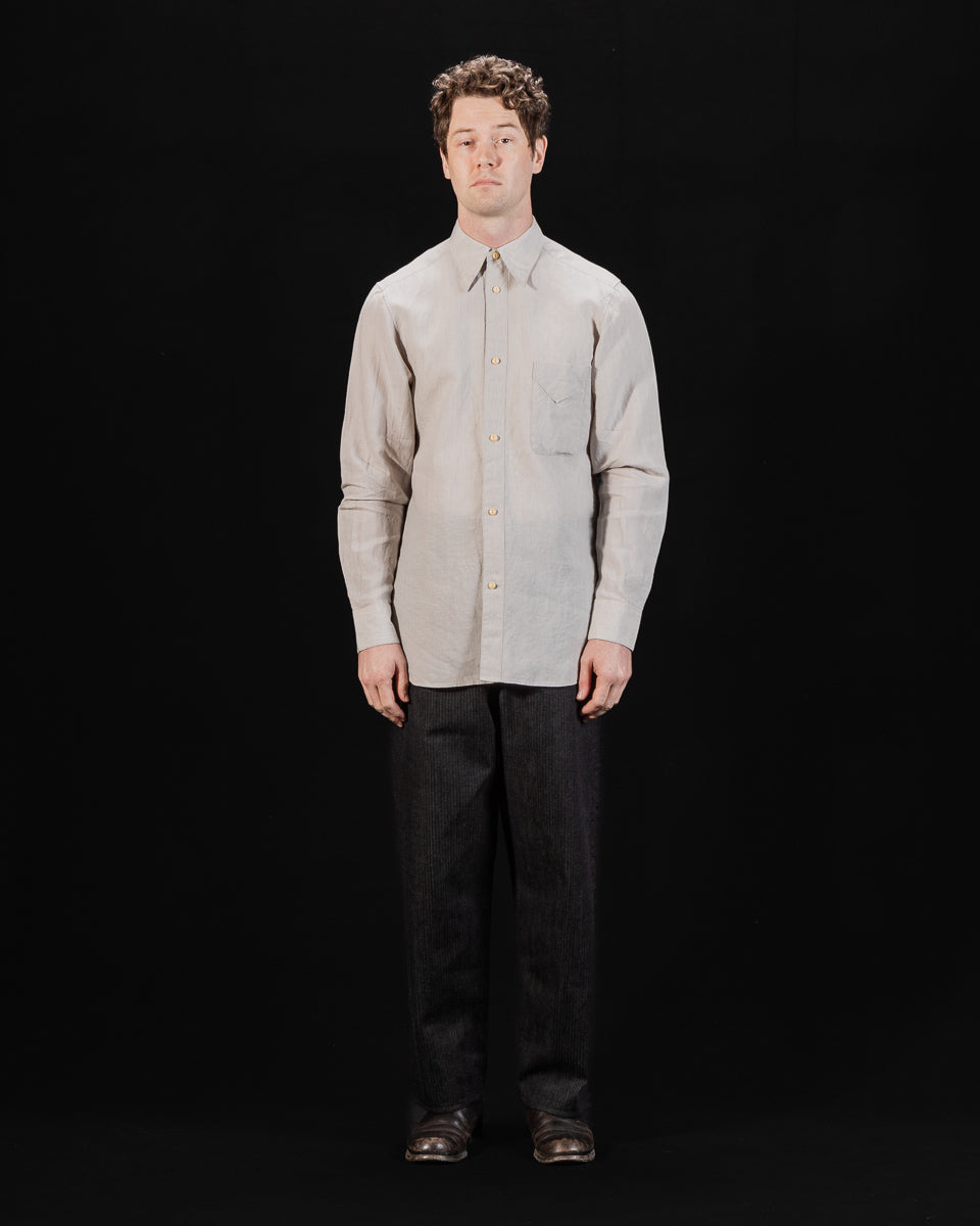 MotivMfg Draughtsman Shirt - Light Chambray Superfine Linen Broadcloth - Standard & Strange