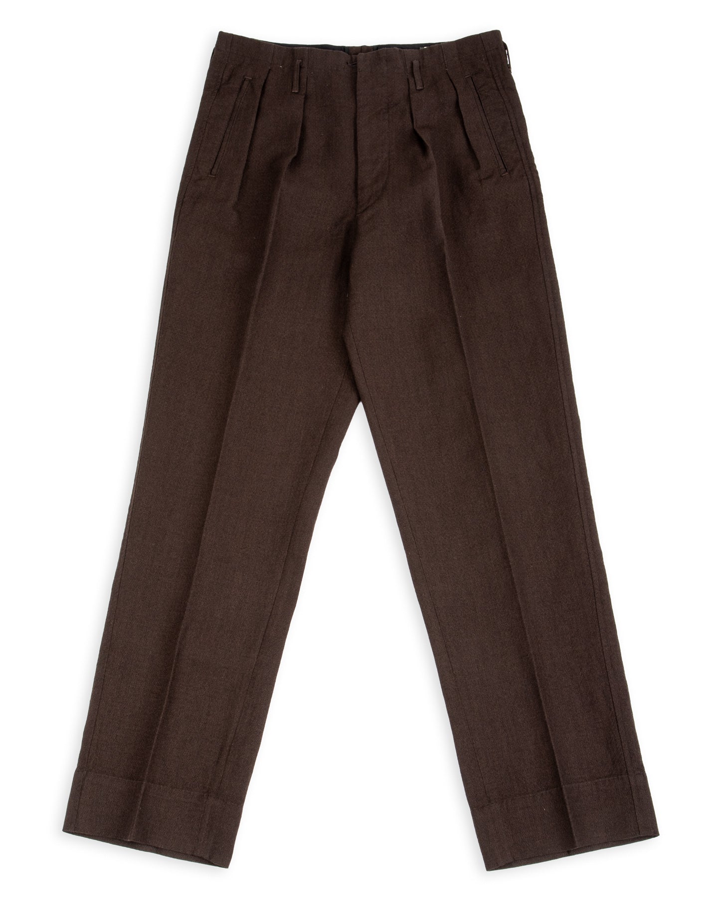 English Trousers - Espresso Wool Linen Crepe