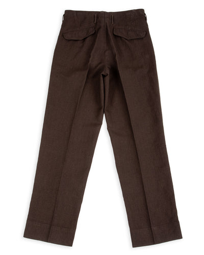 English Trousers - Espresso Wool Linen Crepe
