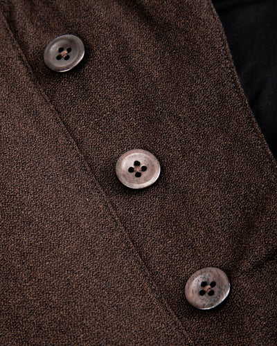 English Trousers - Espresso Wool Linen Crepe