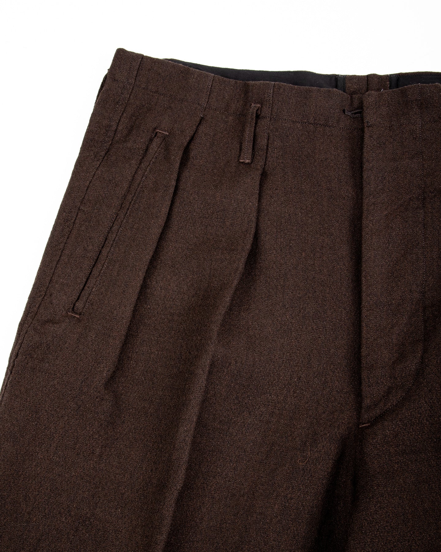 English Trousers - Espresso Wool Linen Crepe