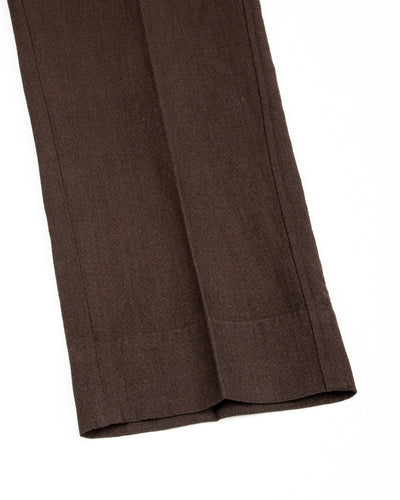 English Trousers - Espresso Wool Linen Crepe