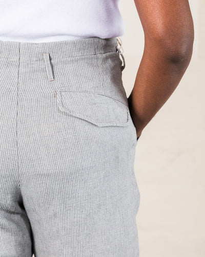 MotivMfg English Trousers - Light Grey Stripe High Twist Linen - Standard & Strange
