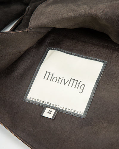 MotivMfg Gilet Jacket - Espresso Buffalo Calf Roughout - Standard & Strange