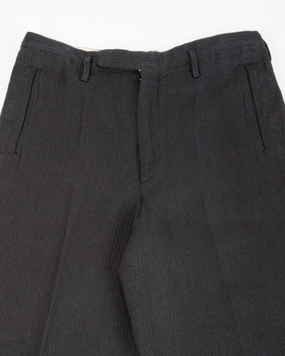 MotivMfg Loft Trousers - Black Linen Wool Pique - Standard & Strange