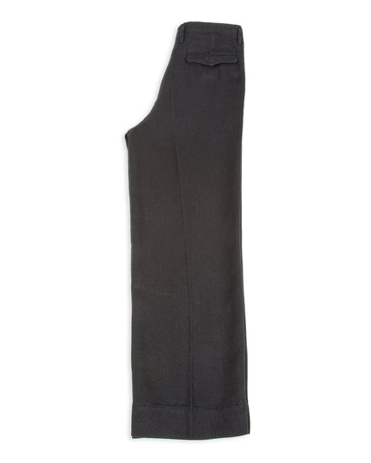 MotivMfg Loft Trousers - Black Linen Wool Pique - Standard & Strange