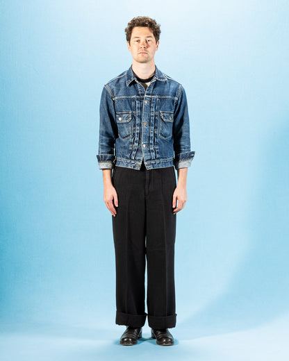MotivMfg Loft Trousers - Black Linen Wool Pique - Standard & Strange
