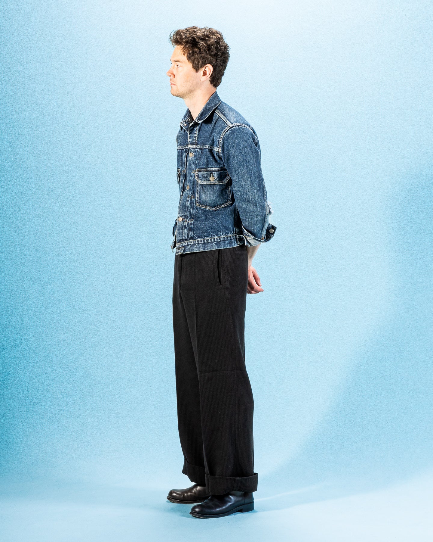 MotivMfg Loft Trousers - Black Linen Wool Pique - Standard & Strange