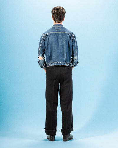 MotivMfg Loft Trousers - Black Linen Wool Pique - Standard & Strange