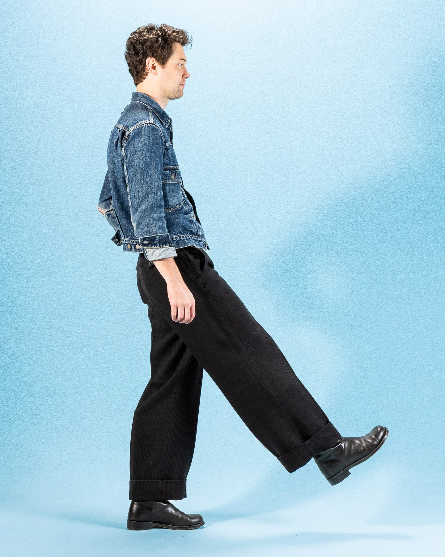 MotivMfg Loft Trousers - Black Linen Wool Pique - Standard & Strange