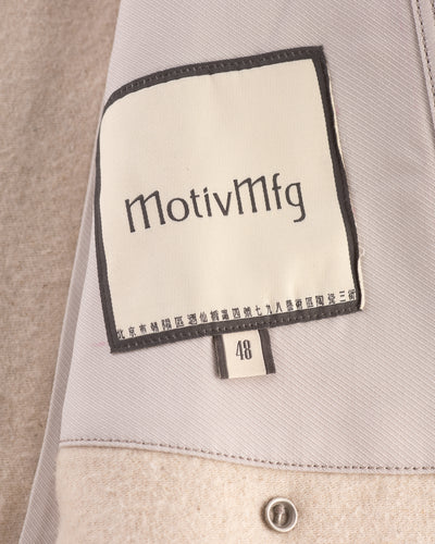 MotivMfg Mandarin Coat - Ecru Undyed Wool - Standard & Strange