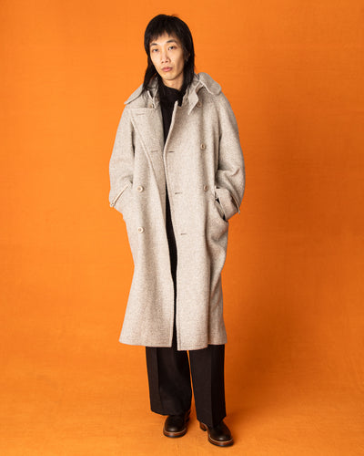 MotivMfg Mandarin Coat - Ecru Undyed Wool - Standard & Strange