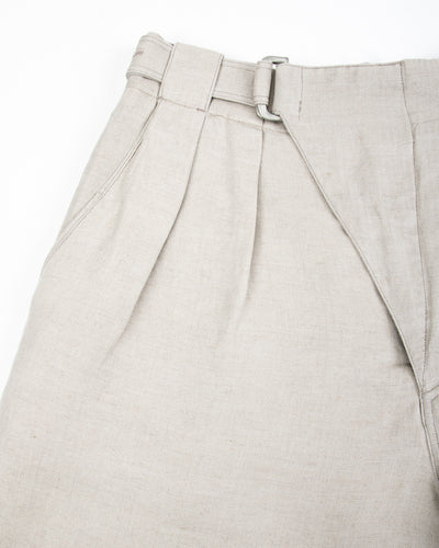 Oblique Shorts - Natural Silk Linen Fine HBT