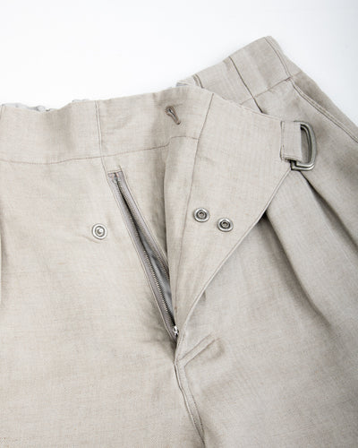 Oblique Shorts - Natural Silk Linen Fine HBT