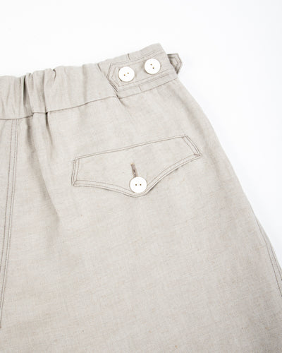 Oblique Shorts - Natural Silk Linen Fine HBT