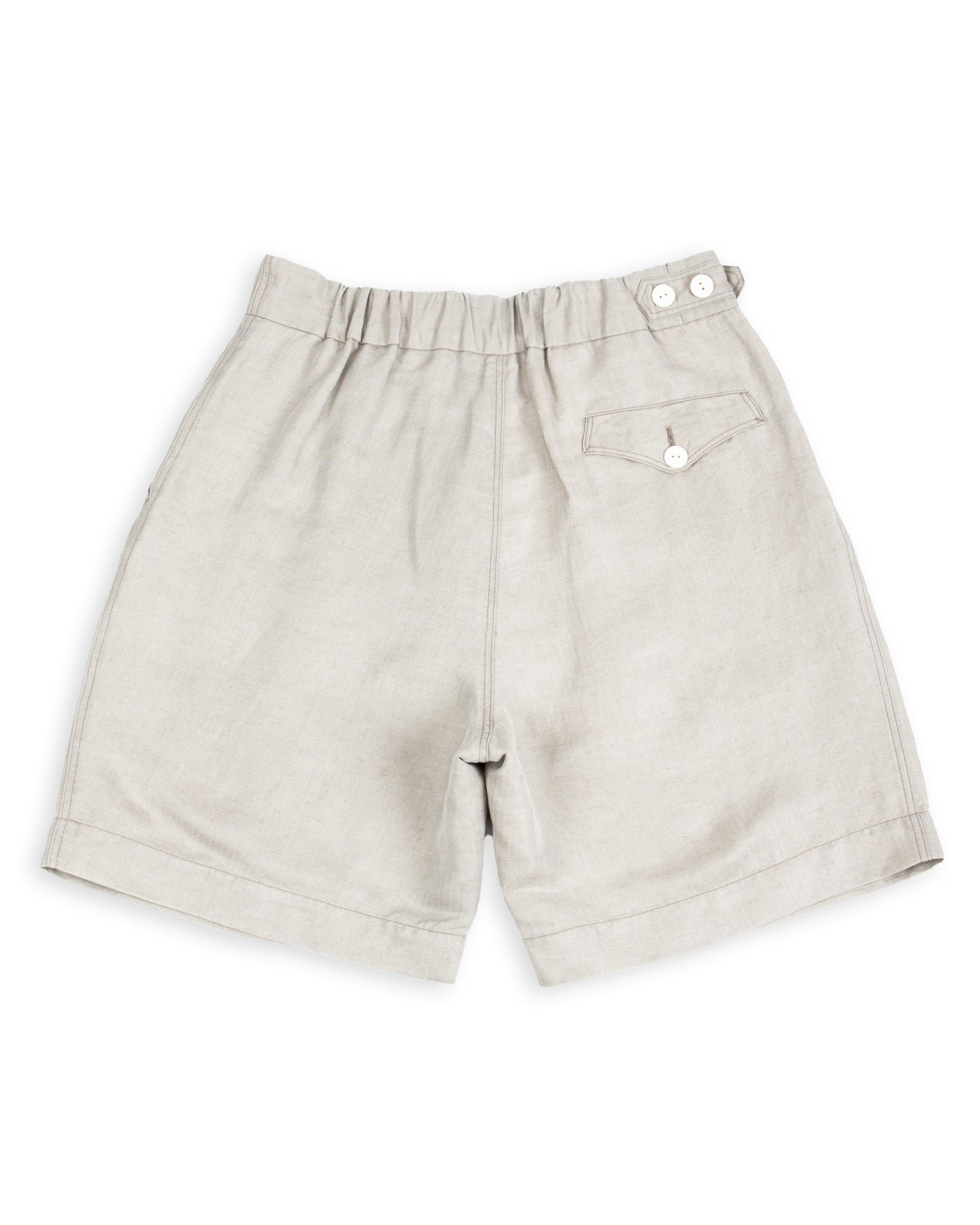 Oblique Shorts - Natural Silk Linen Fine HBT
