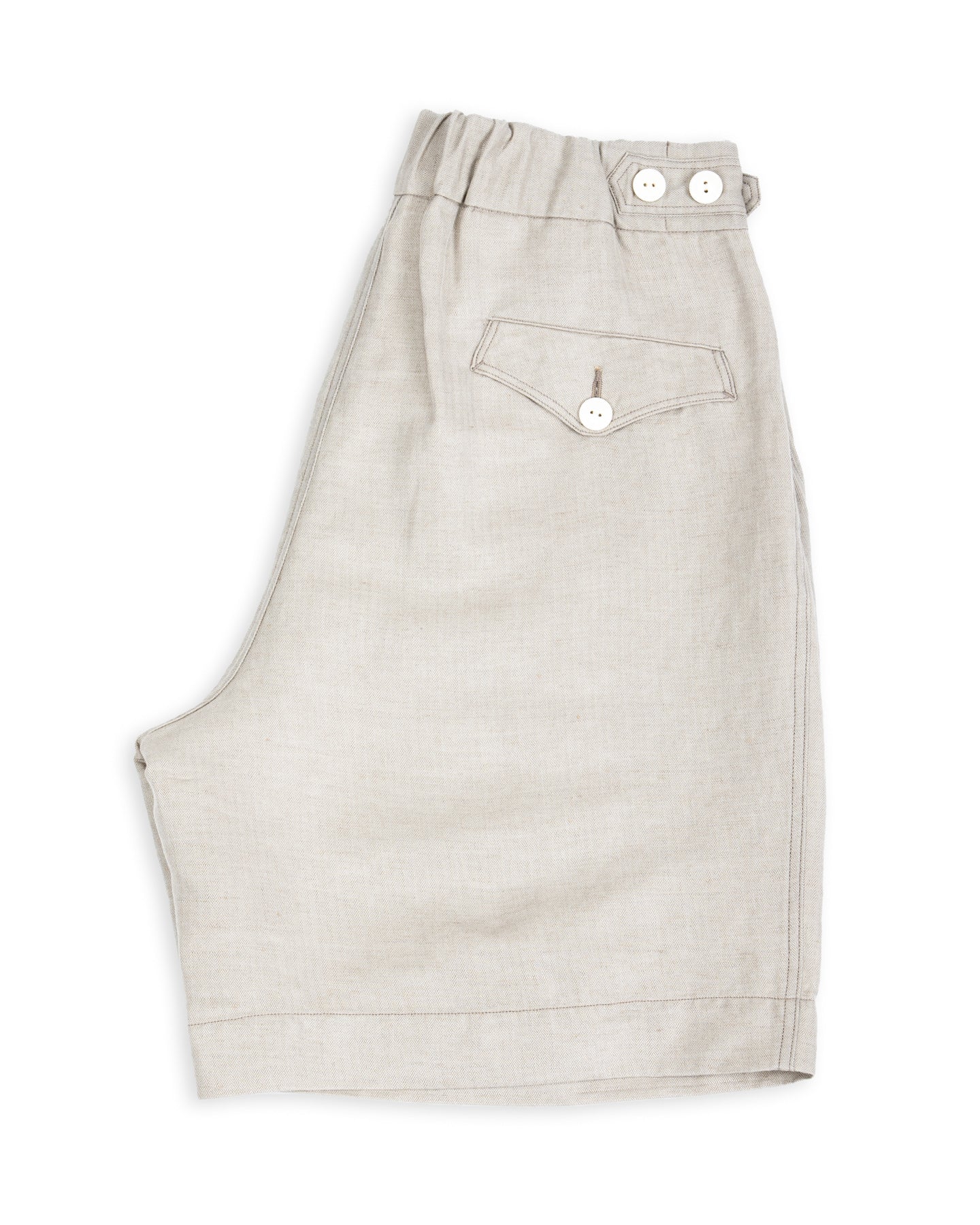 Oblique Shorts - Natural Silk Linen Fine HBT