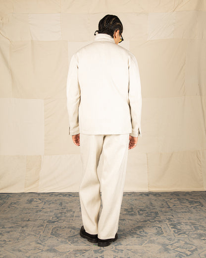 MotivMfg Peak Lapel Lounge Jacket - Natural Tailorable Denim - Standard & Strange