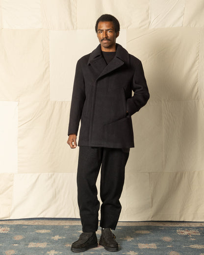 MotivMfg Platica Peacoat - Black Mallelieus Vintage Velour Overcoating - Standard & Strange