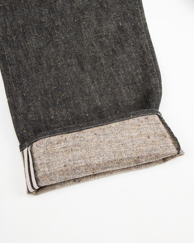 MotivMfg Pleat Denim Trousers - Char Brown Donegal Denim - Standard & Strange