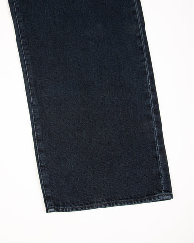 MotivMfg Pleat Denim Trousers - Char Navy Overdyed Linen Denim - Standard & Strange