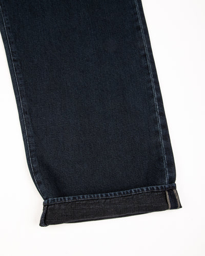 MotivMfg Pleat Denim Trousers - Char Navy Overdyed Linen Denim - Standard & Strange