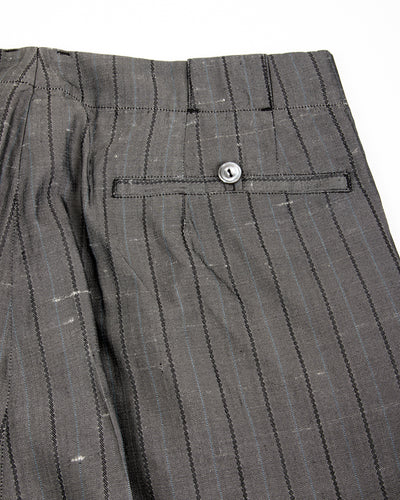 MotivMfg Robert Trousers - Vintage Grey Melange Stripe Dupioni - Standard & Strange