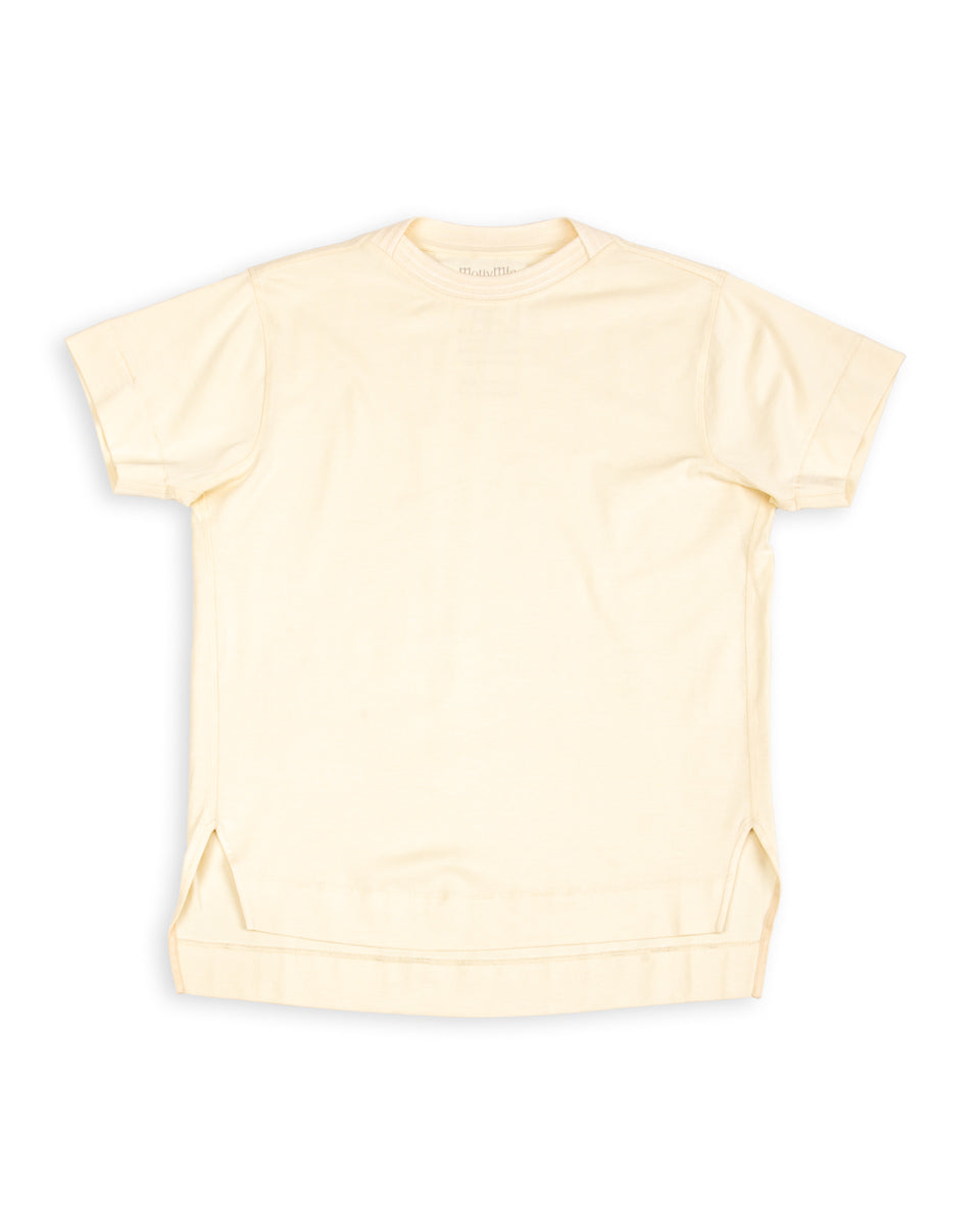 MotivMfg Shuttle T-Shirt - Ivory Cotton Silk Jersey - Standard & Strange