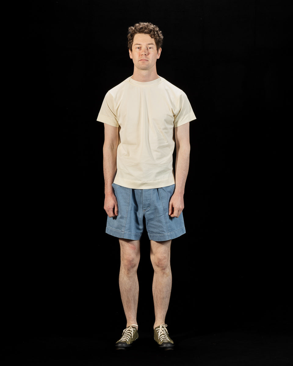 MotivMfg Shuttle T-Shirt - Ivory Cotton Silk Jersey - Standard & Strange