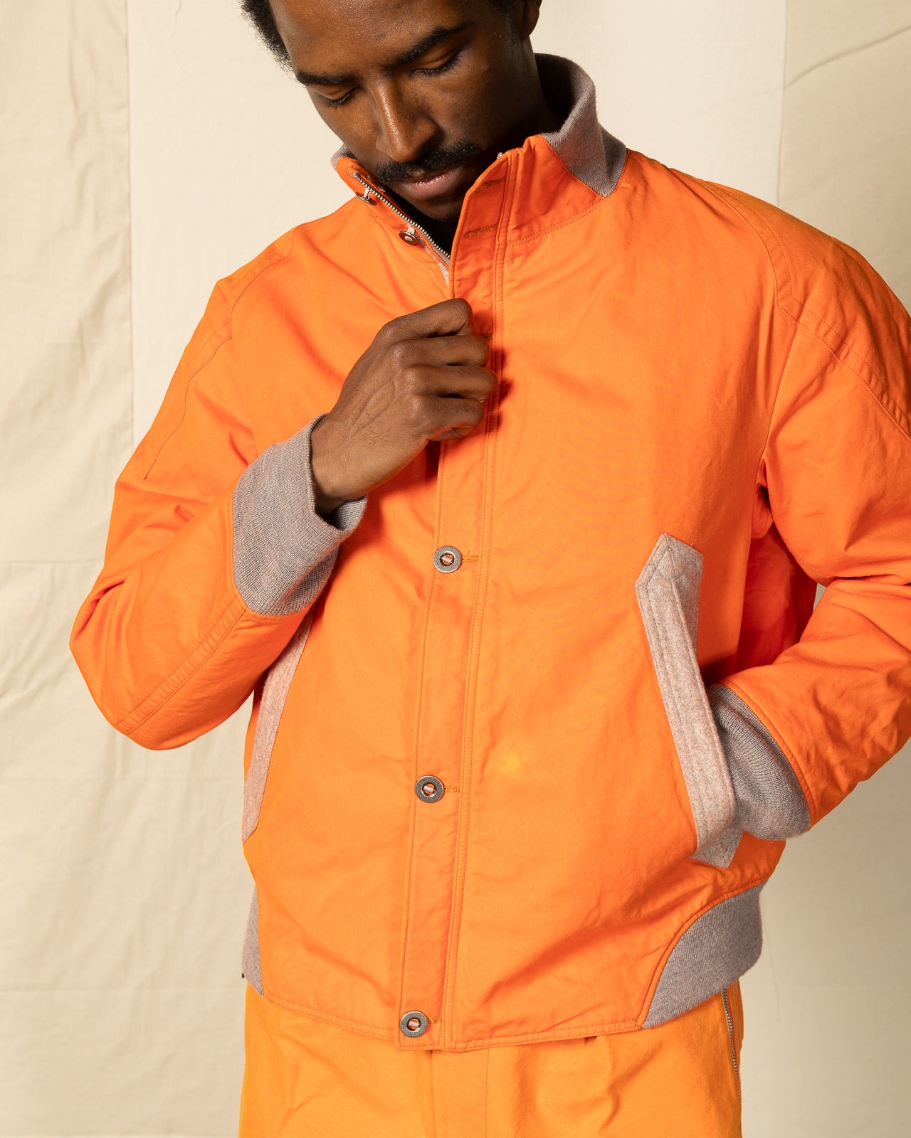 MotivMfg Vector Bomber Jacket - Lava Halley Stevenson "Military Finish" Waxed Cotton - Standard & Strange