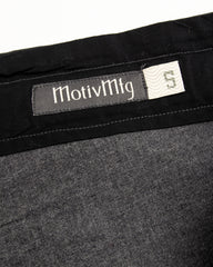 MotivMfg Adjustable Cargo Pants - Charcoal Halley Stevenson "Military Finish" Waxed Cotton - Standard & Strange