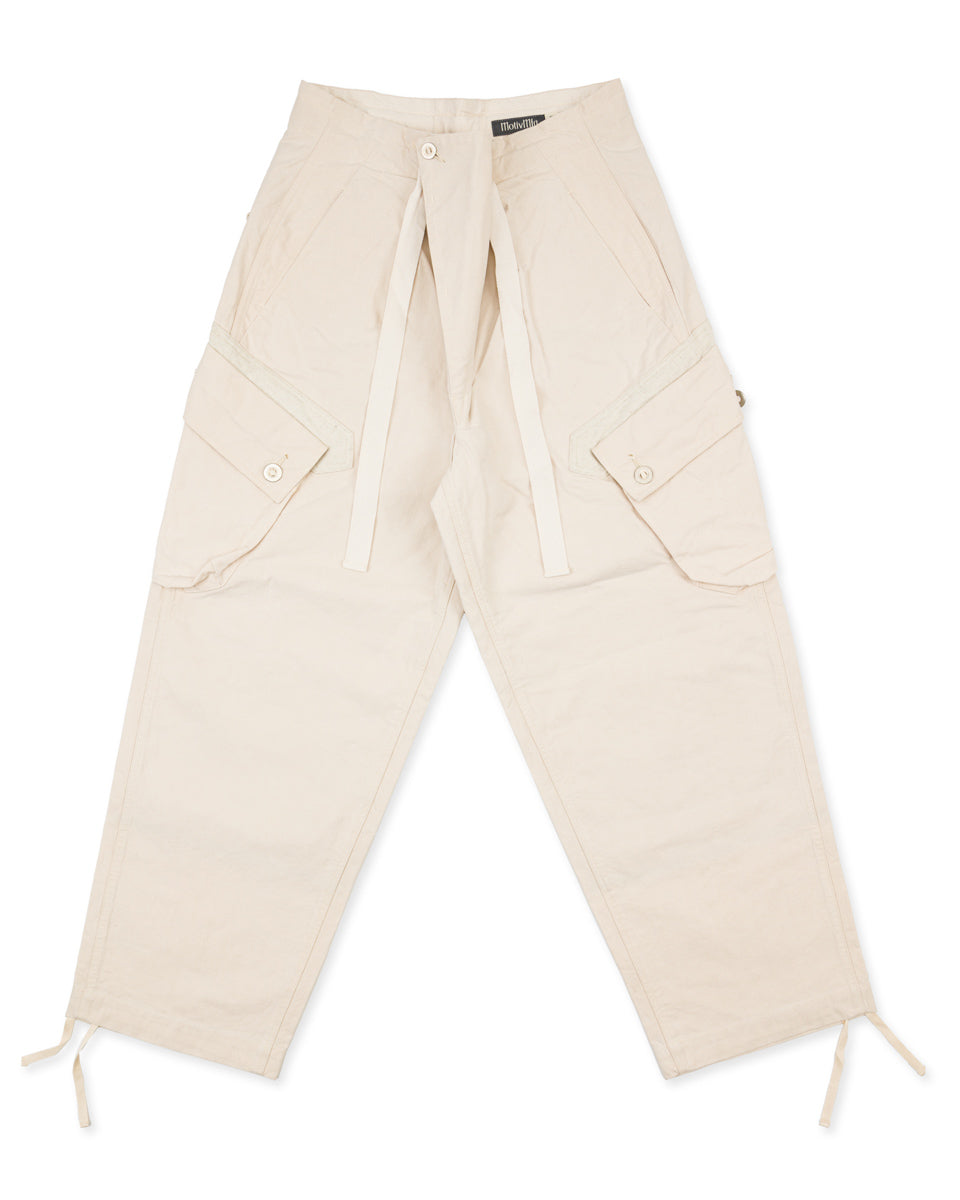 MotivMfg Adjustable Cargo Pants - Natural Ripstop Waxed Cotton - Standard & Strange