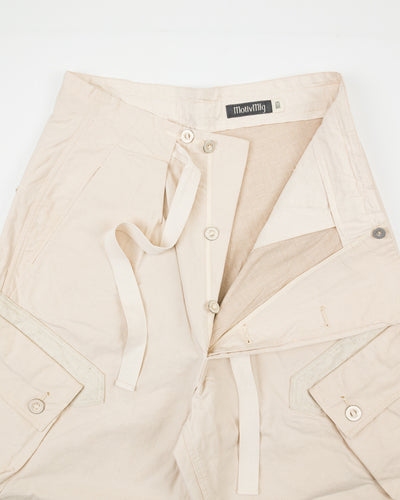 MotivMfg Adjustable Cargo Pants - Natural Ripstop Waxed Cotton - Standard & Strange