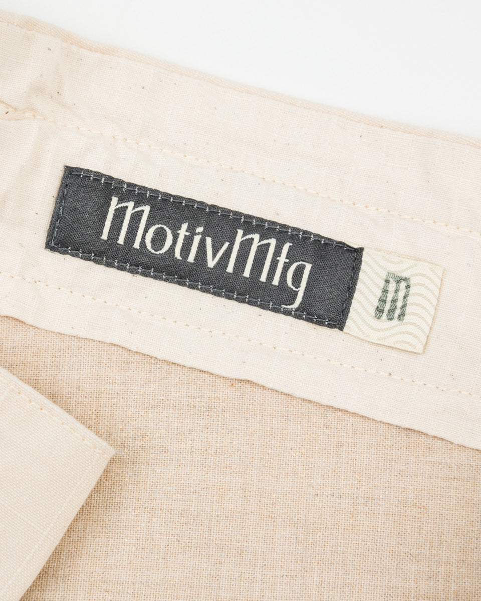 MotivMfg Adjustable Cargo Pants - Natural Ripstop Waxed Cotton - Standard & Strange
