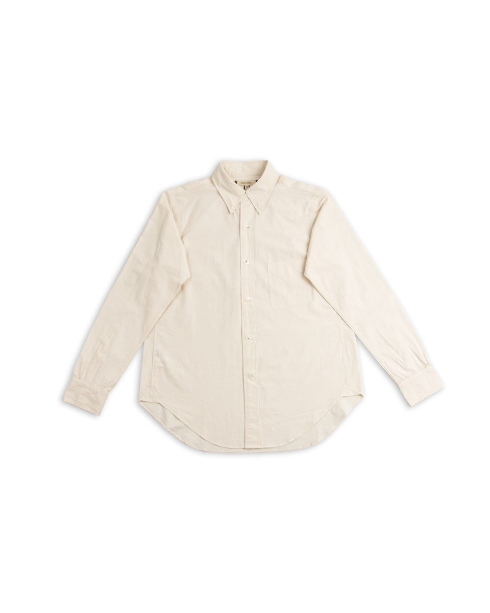 MotivMfg Authentic Fit BD Shirt - Lawn/Off White Japanese Cotton Hemp - Standard & Strange