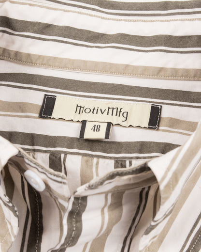 MotivMfg Authentic Fit BD Shirt - Charcoal Stripe Silk Cotton Fine Poplin - Standard & Strange
