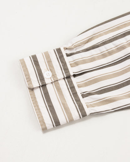 MotivMfg Authentic Fit BD Shirt - Charcoal Stripe Silk Cotton Fine Poplin - Standard & Strange