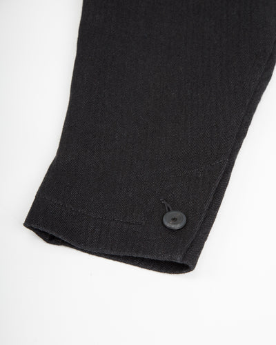 MotivMfg Continental Sack Jacket - Black Linen Wool Pique - Standard & Strange