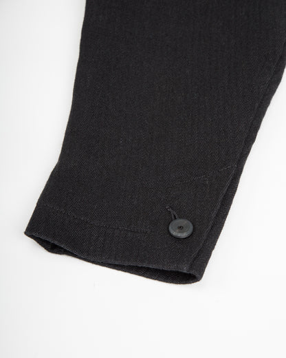MotivMfg Continental Sack Jacket - Black Linen Wool Pique - Standard & Strange