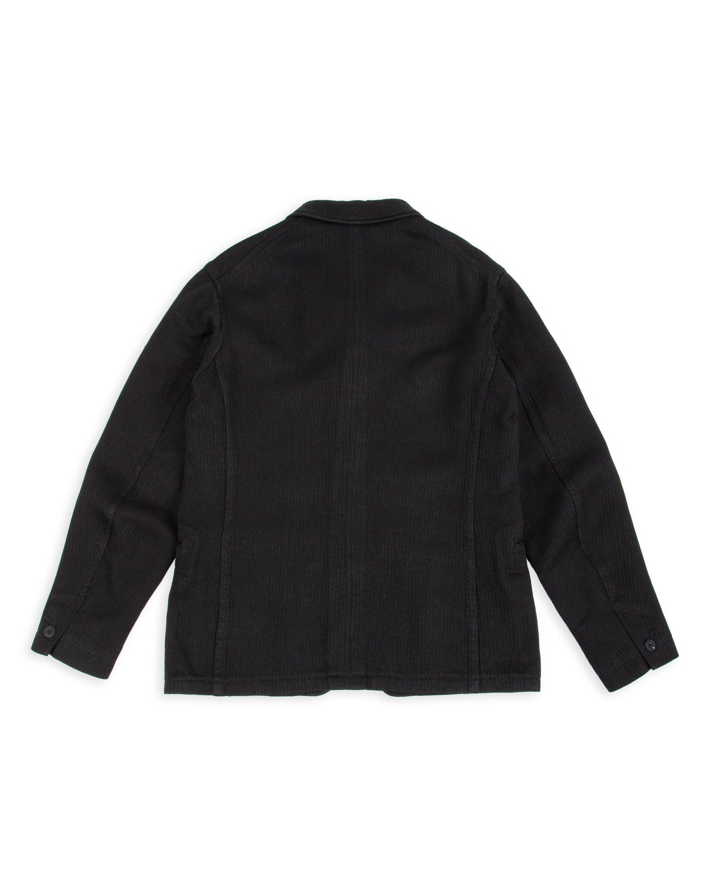 MotivMfg Continental Sack Jacket - Black Linen Wool Pique - Standard & Strange