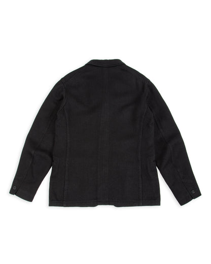 MotivMfg Continental Sack Jacket - Black Linen Wool Pique - Standard & Strange