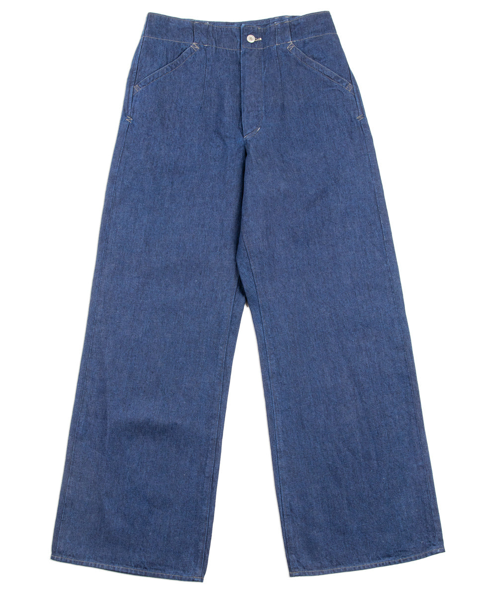 MotivMfg Doric Denim Trousers - Indigo Linen Cotton Denim - Standard & Strange