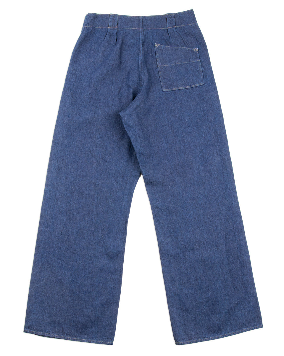 MotivMfg Doric Denim Trousers - Indigo Linen Cotton Denim - Standard & Strange