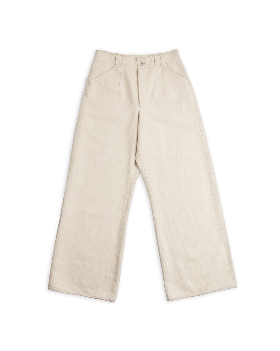 MotivMfg Doric Denim Trousers - Original Herringbone Denim/Natural ...